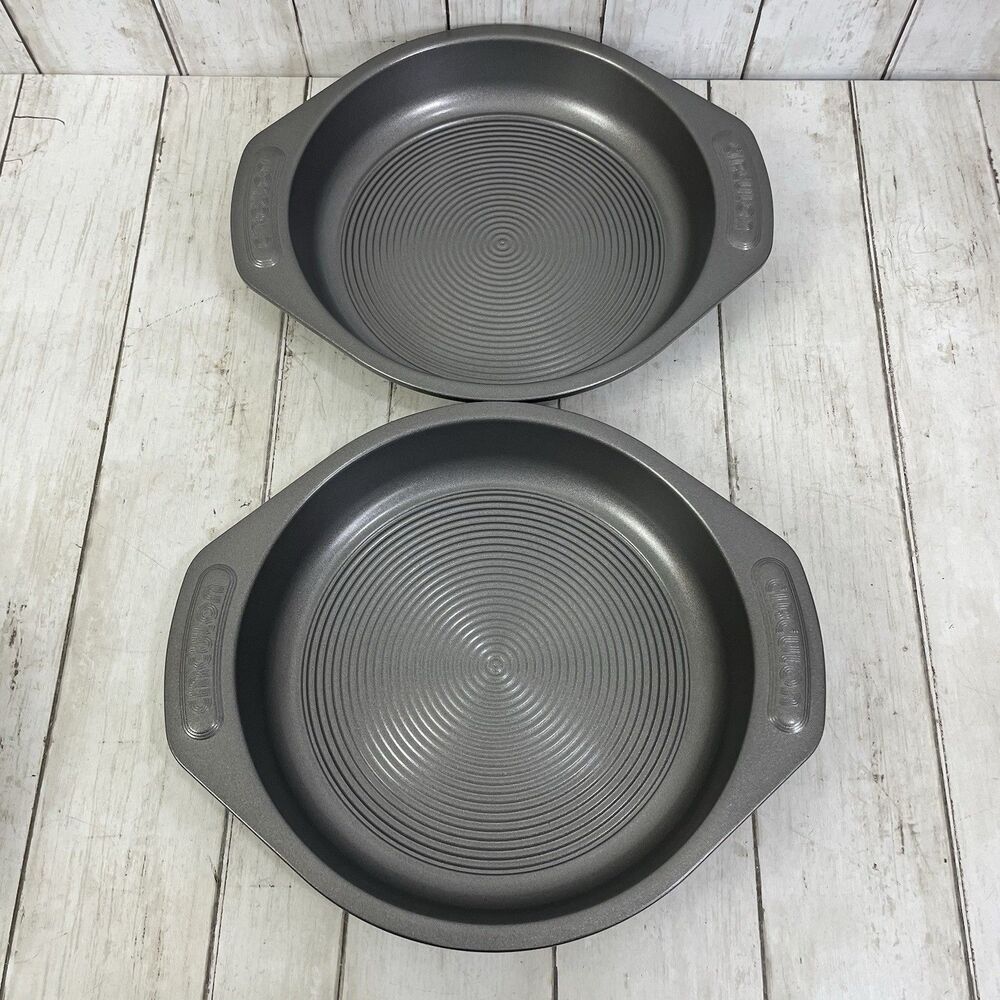 Circulon 9” Round Cake Pan  Total® Nonstick Bakeware Gray - Set Of 2 - New